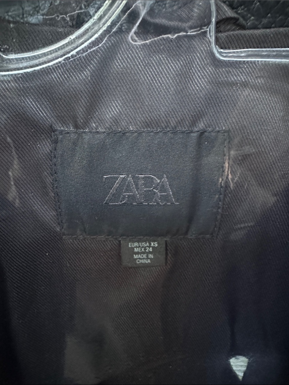Zara Black Leather Bomber Jacket with Utility Pockets NWOT - Picture 9 of 9